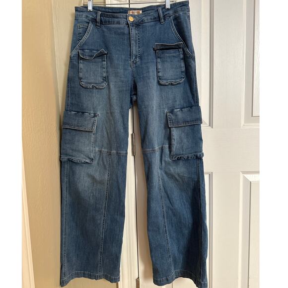 KUT from the Kloth High Rise Fab Ab Wide Leg Patch Pockets Jeans 10‎ - Picture 1 of 7